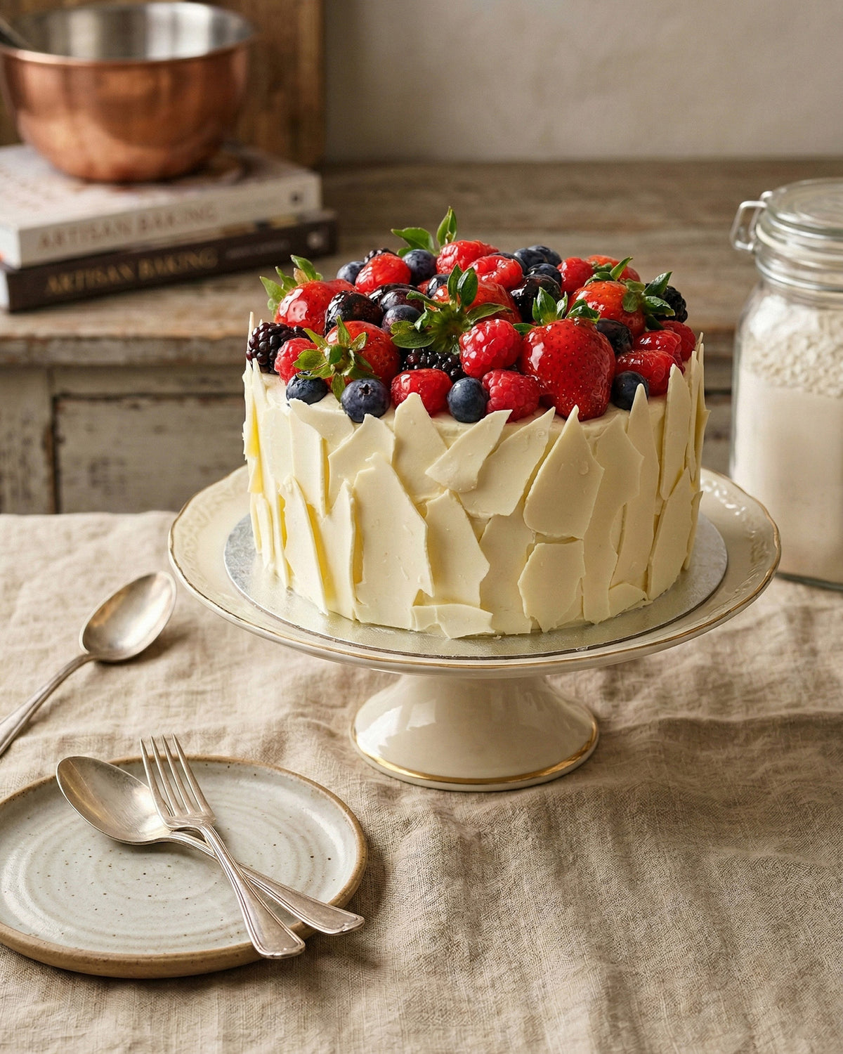 White Chocolate Berry Cake