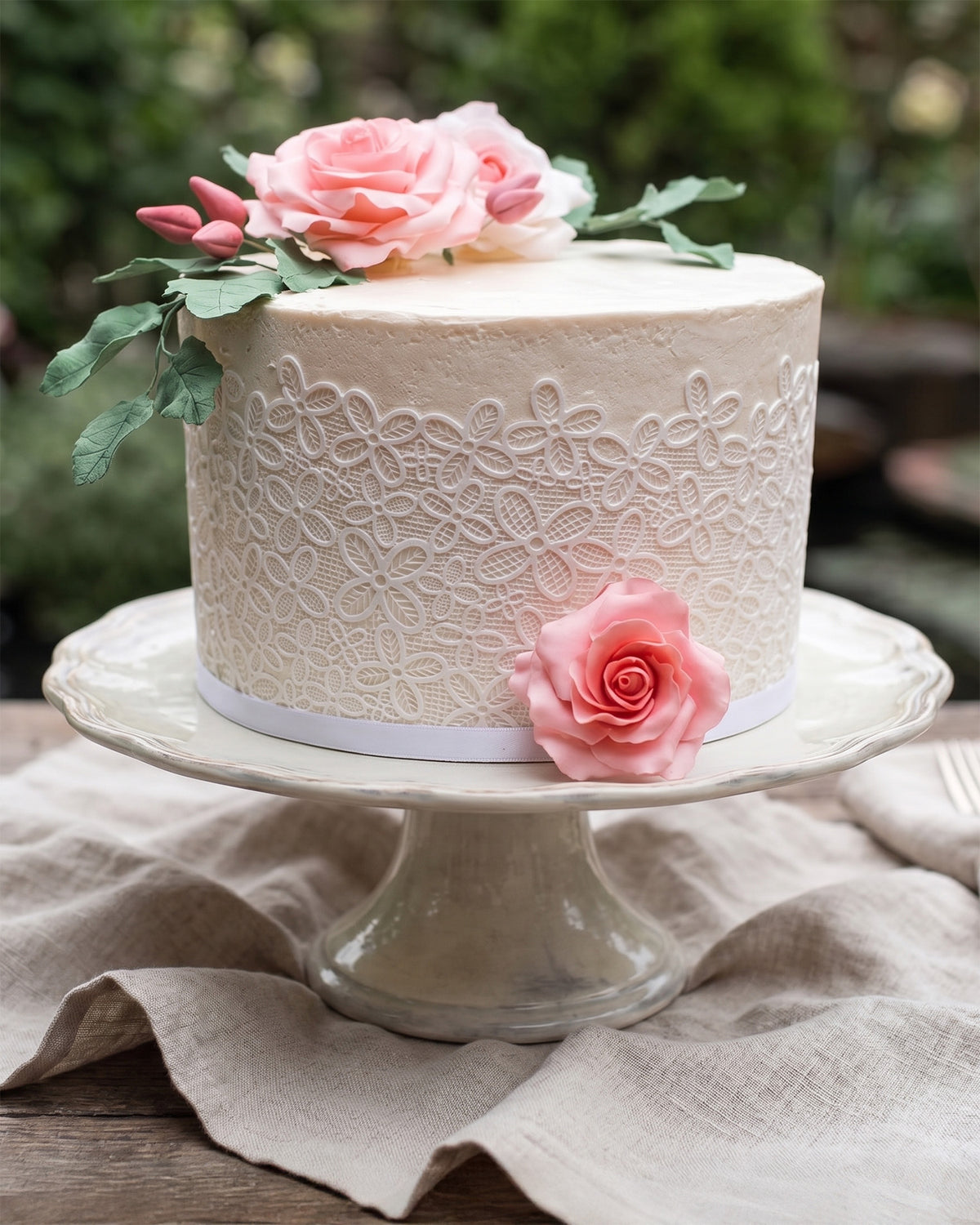 Lace and Roses Cake