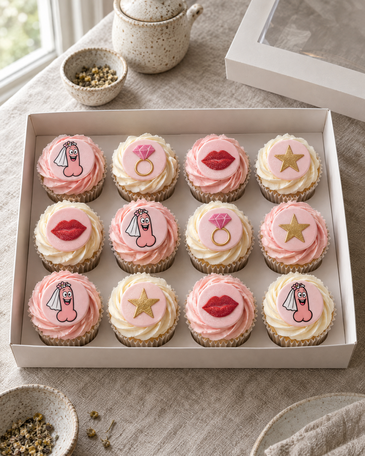 Naughty Hen Cupcakes: the rude hen-do cupcakes