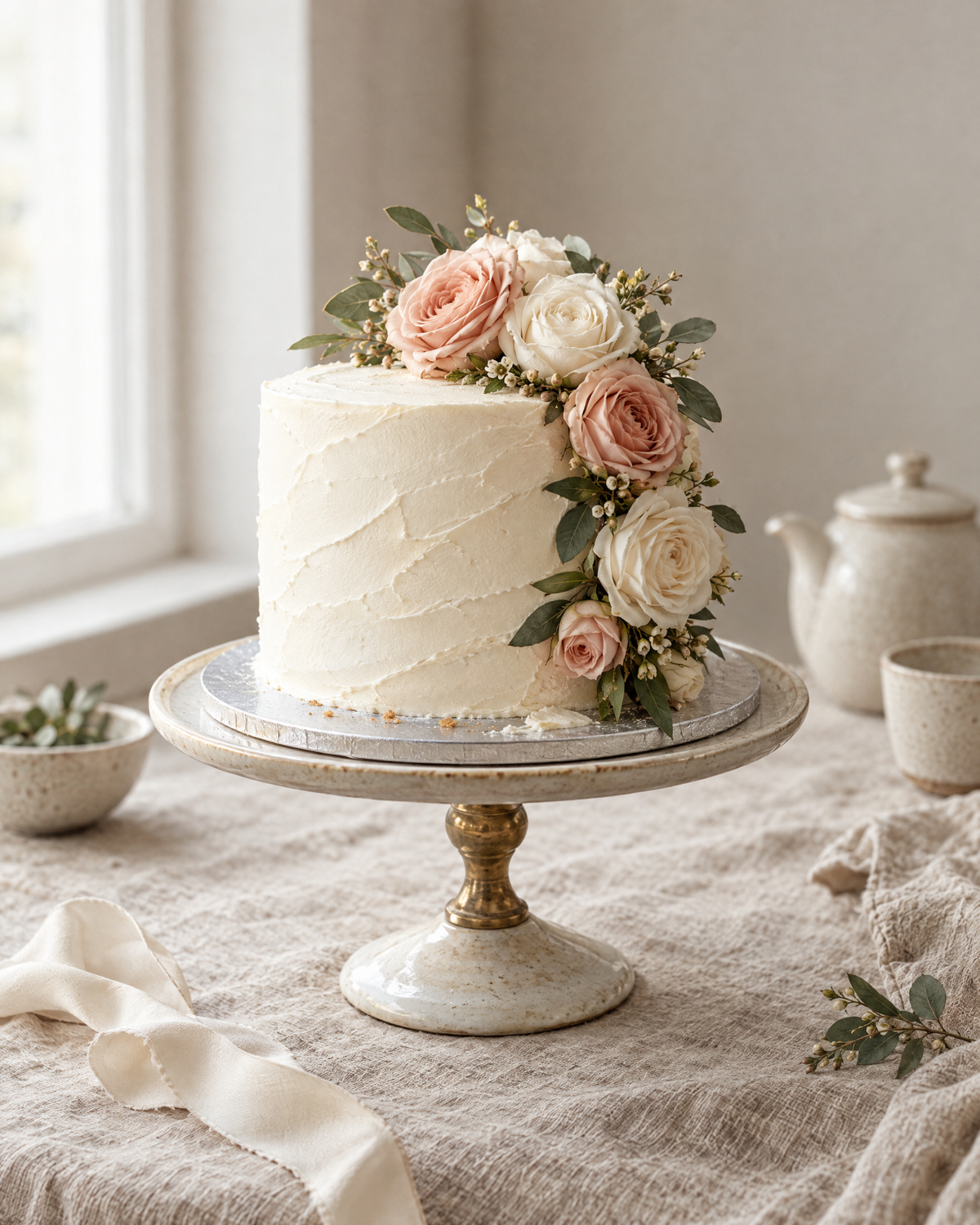 Single Tier Wedding Cake