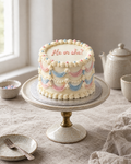 Gender Reveal Lambeth Cake: smooth cream buttercream