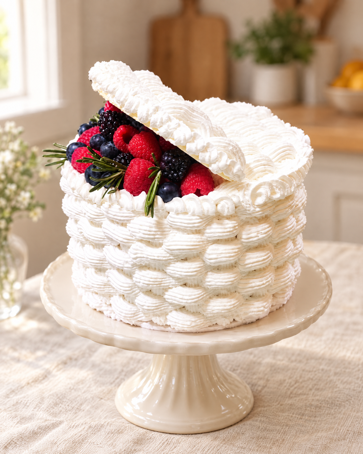 Basket Weave Berry Cake by La Sura Bakery