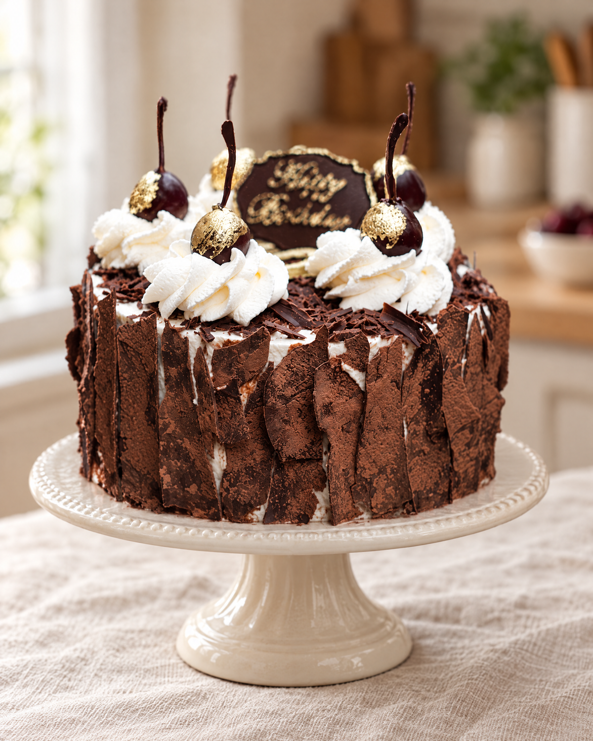 Chocolate Cherry 40th Cake by La Sura Bakery