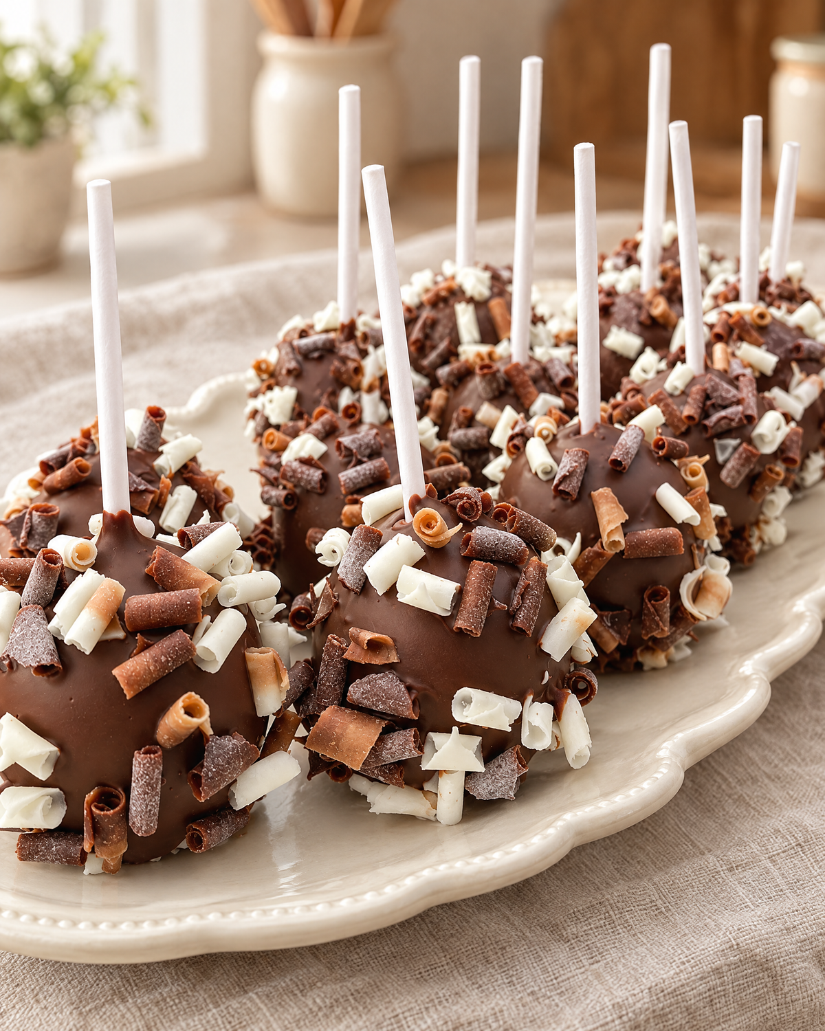 Chocolate Curl Cake Pops by La Sura Bakery