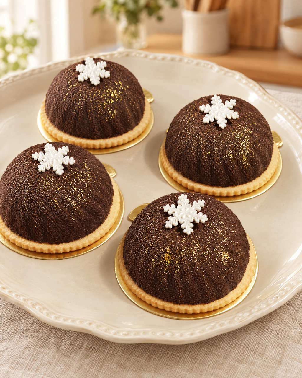 Chocolate Snowflake Domes by La Sura Bakery