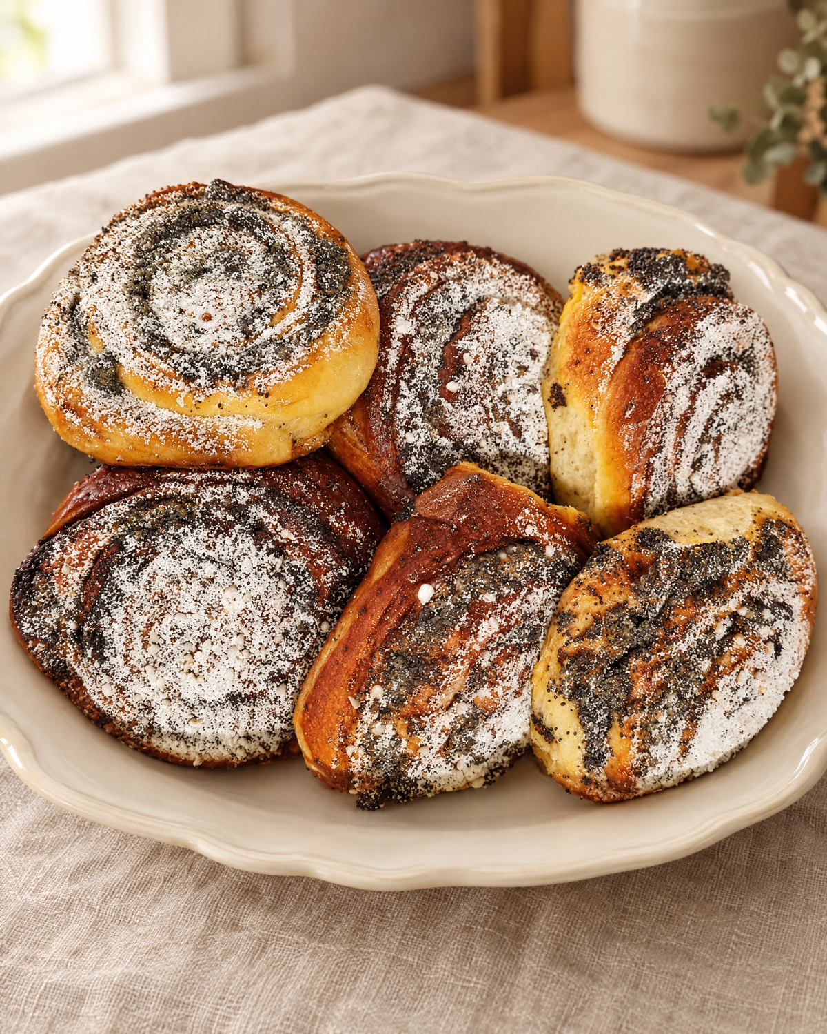 Cinnamon and Poppy Seed Buns by La Sura Bakery