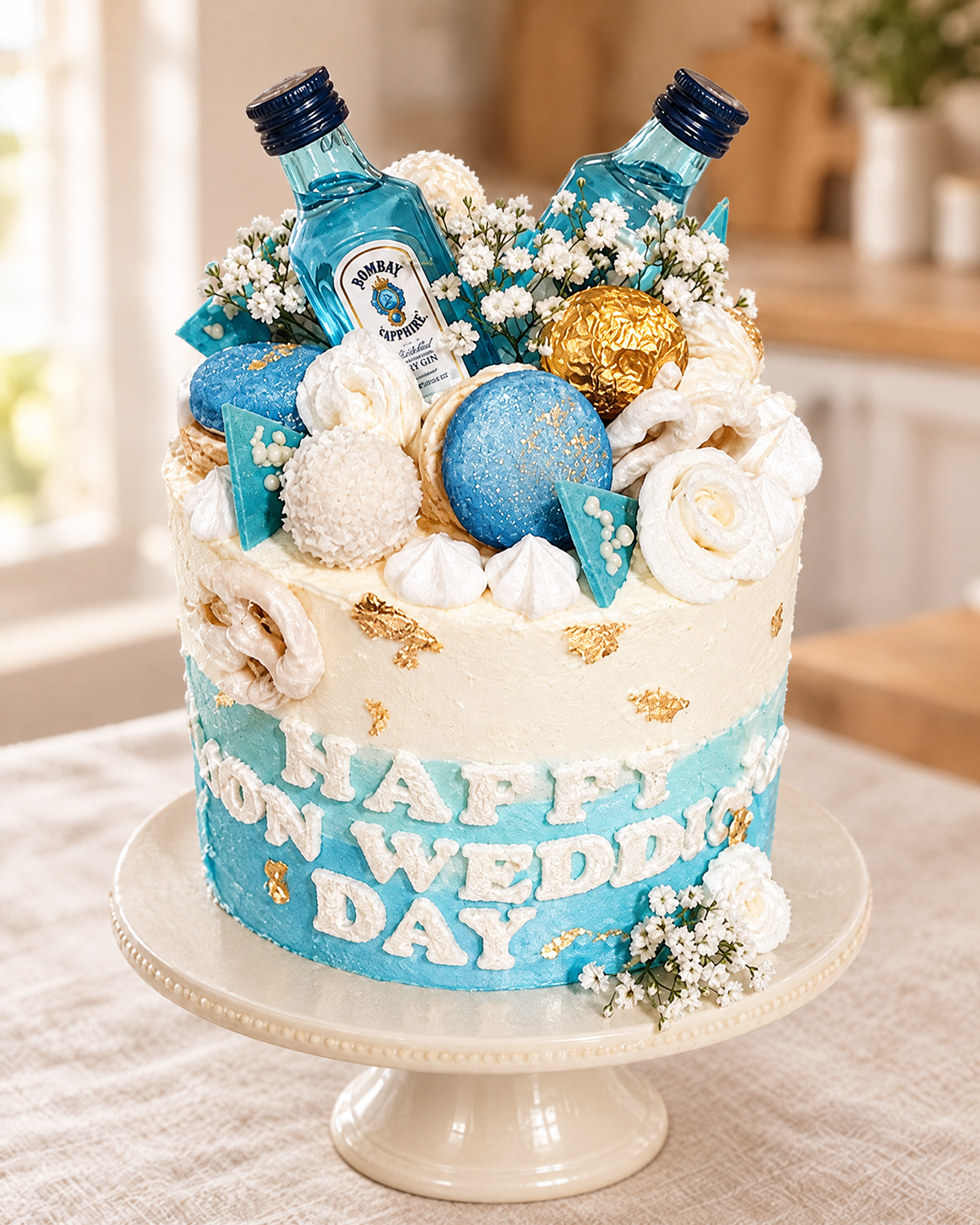 Gin Bottle Drip Cake by La Sura Bakery