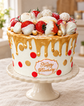 Gold Drip Strawberry Cake by La Sura Bakery