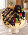 Ice Cream Cone Drip Cake by La Sura Bakery