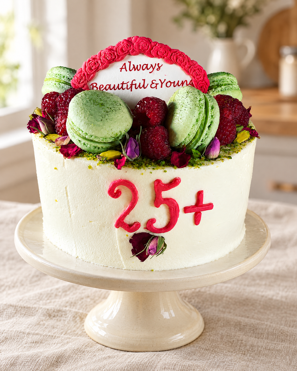 Macaron Rose Birthday Cake by La Sura Bakery, photo 2