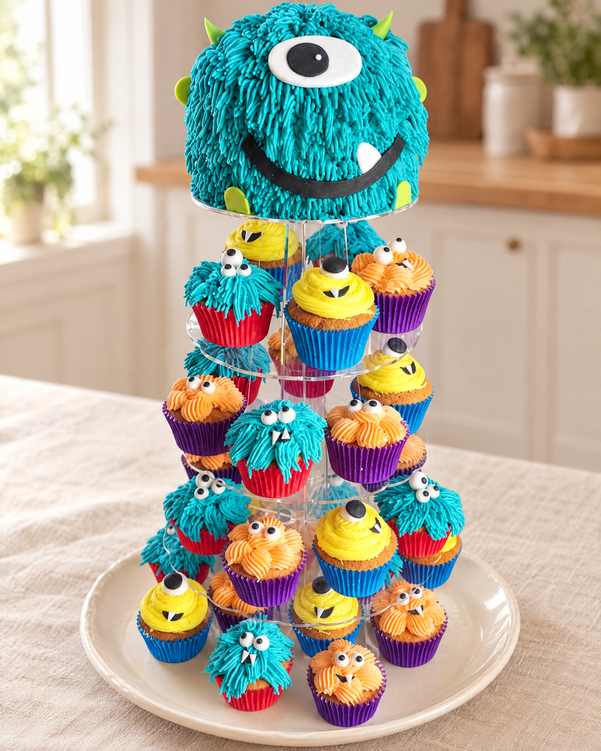 Monster Cupcake Tower by La Sura Bakery