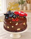 Motorbike and Car Birthday Cake by La Sura Bakery