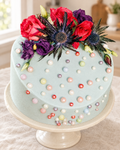 Pearl and Thistle Floral Cake by La Sura Bakery