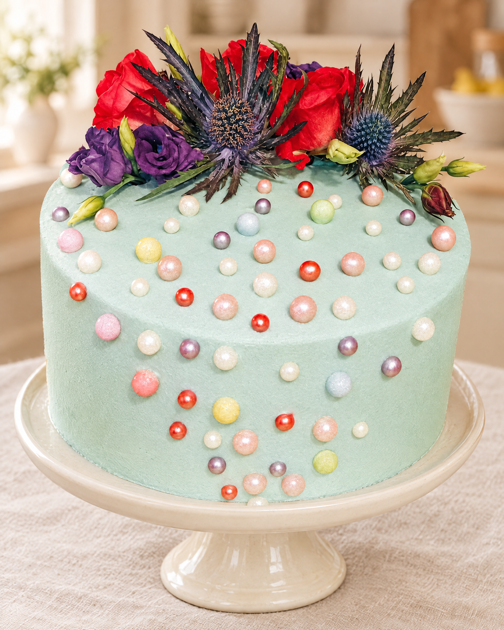 Pearl and Thistle Floral Cake by La Sura Bakery, photo 2