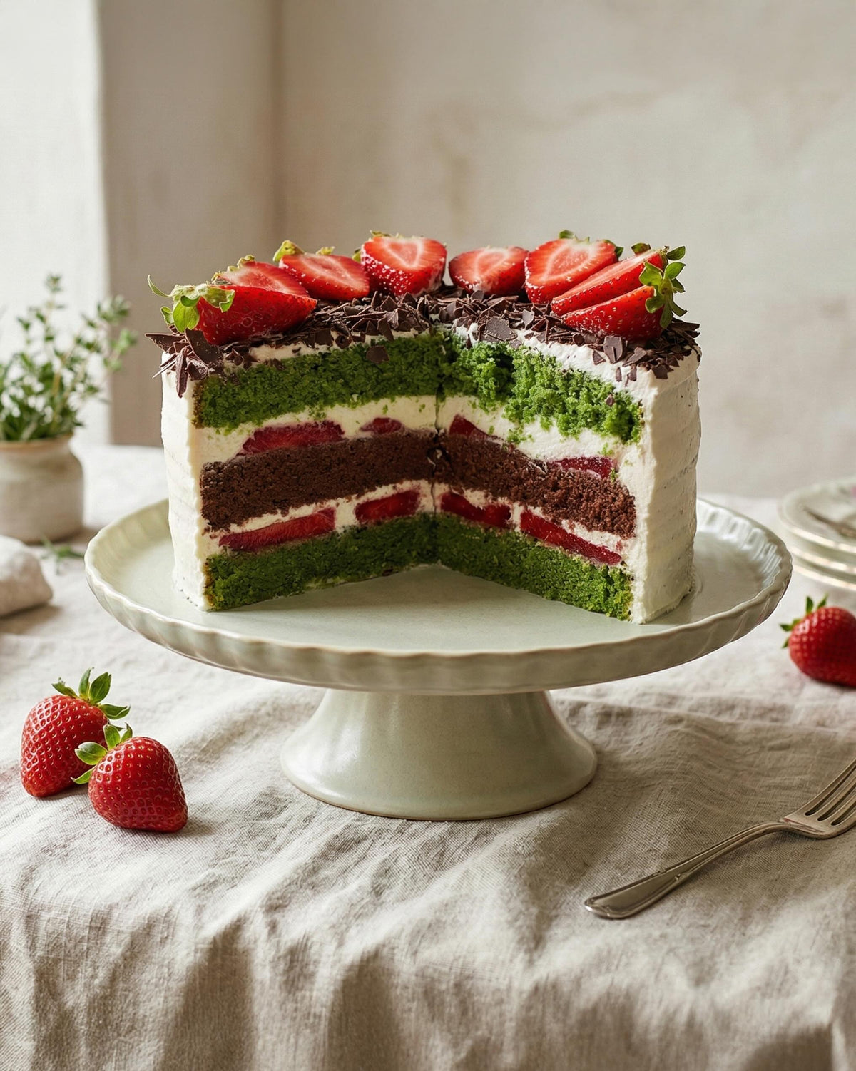 Pistachio Strawberry Layer Cake by La Sura Bakery, photo 2