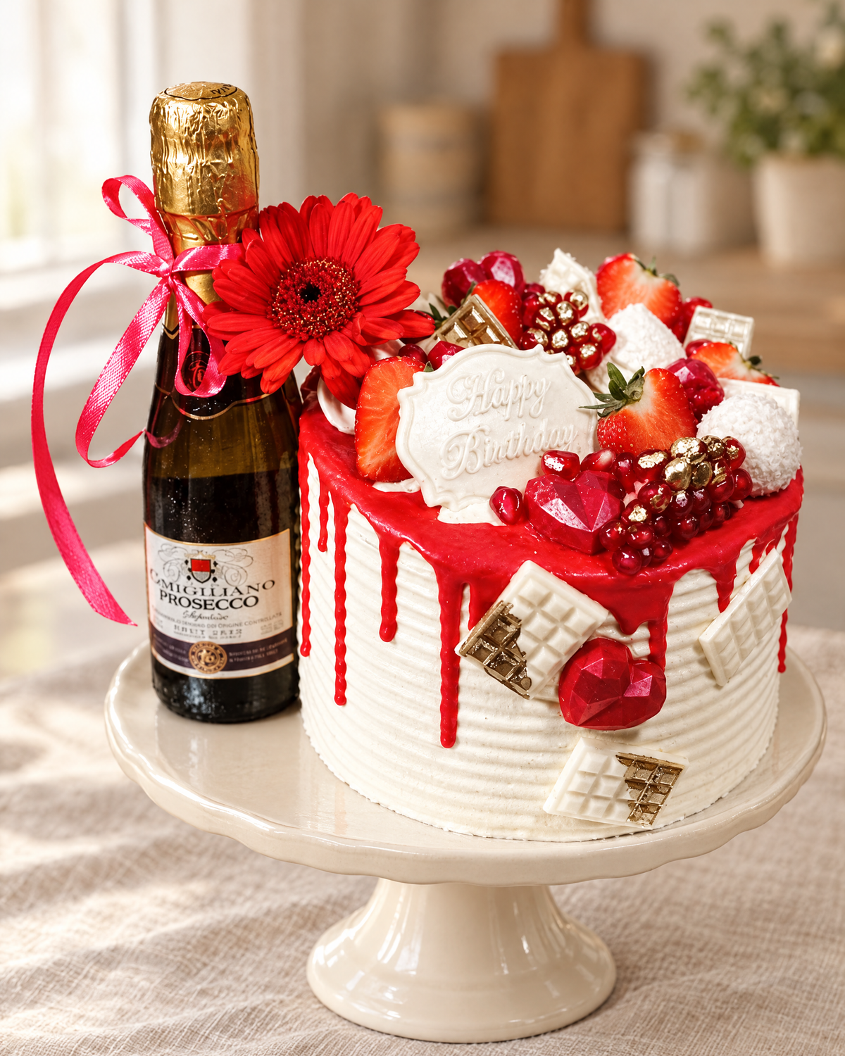 Prosecco Drip Cake by La Sura Bakery