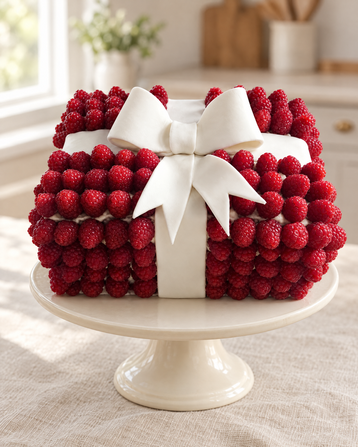 Raspberry Gift Box Cake by La Sura Bakery