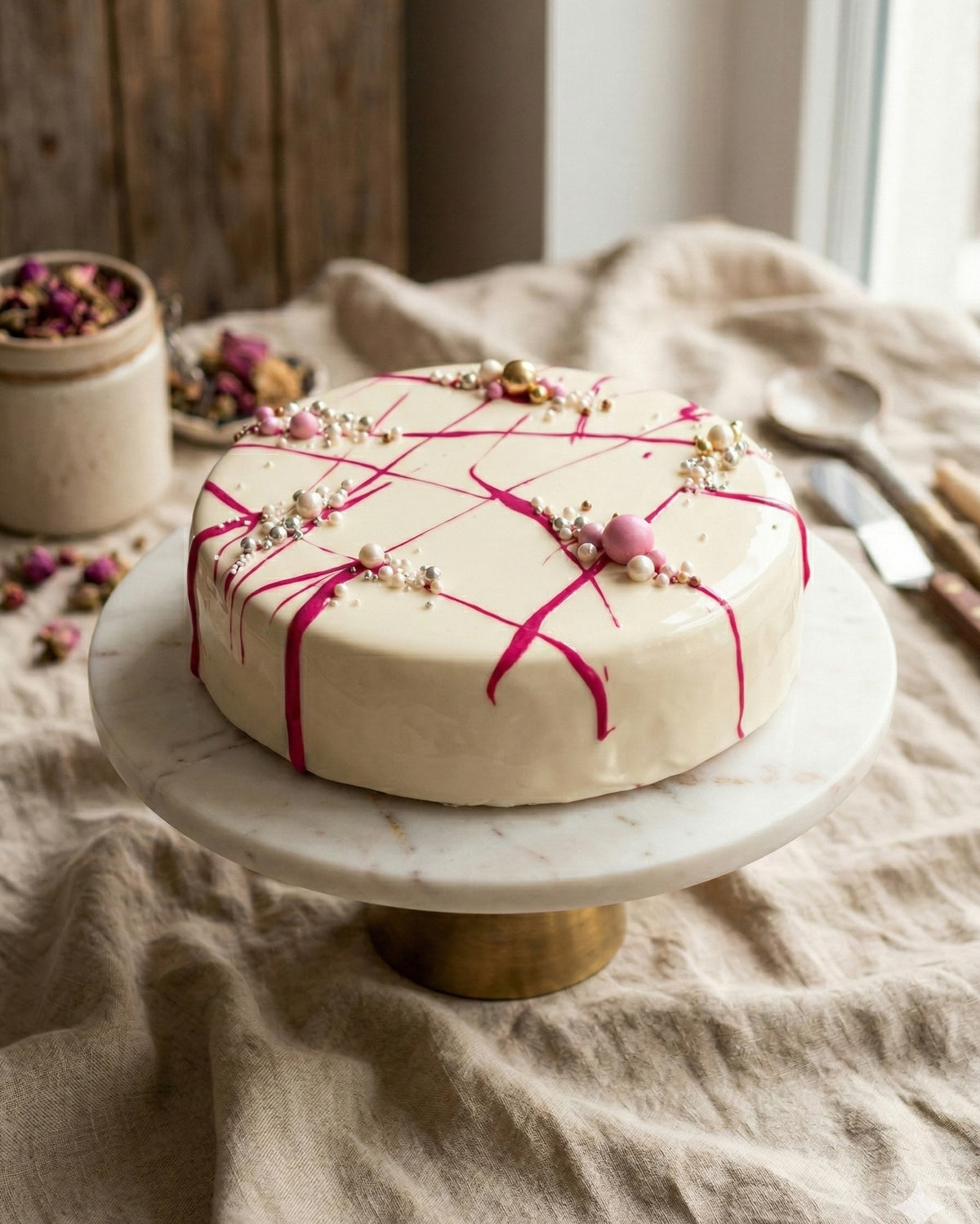 Raspberry Ribbon Cake by La Sura Bakery