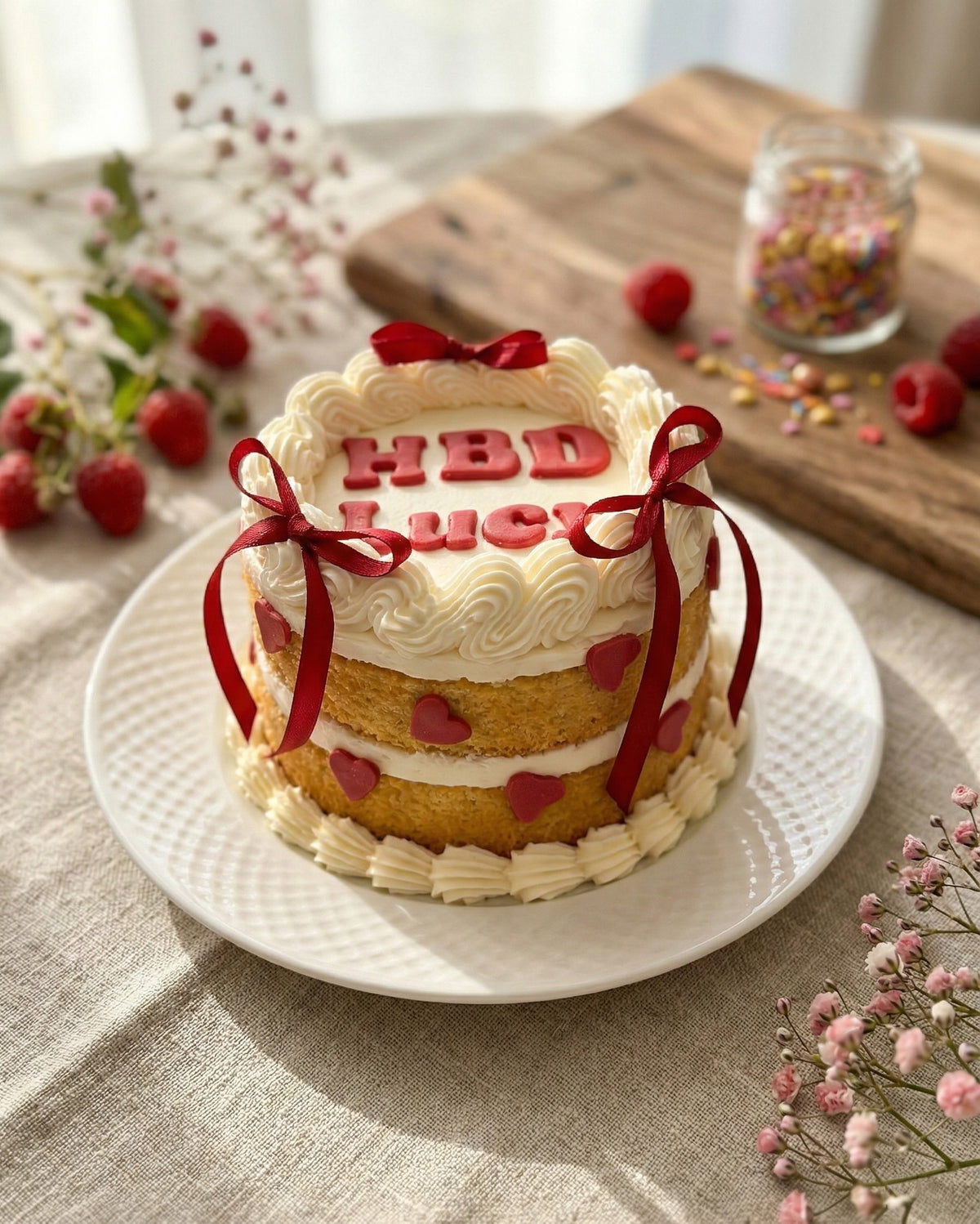 Ribbon Name Cake by La Sura Bakery