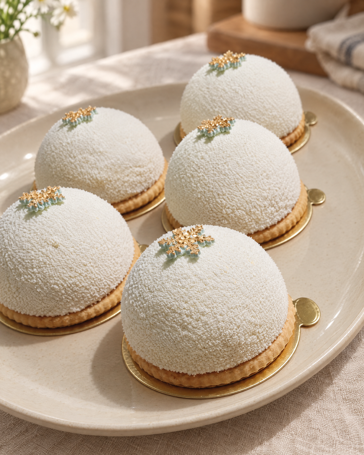 Snowball Mousse Domes by La Sura Bakery