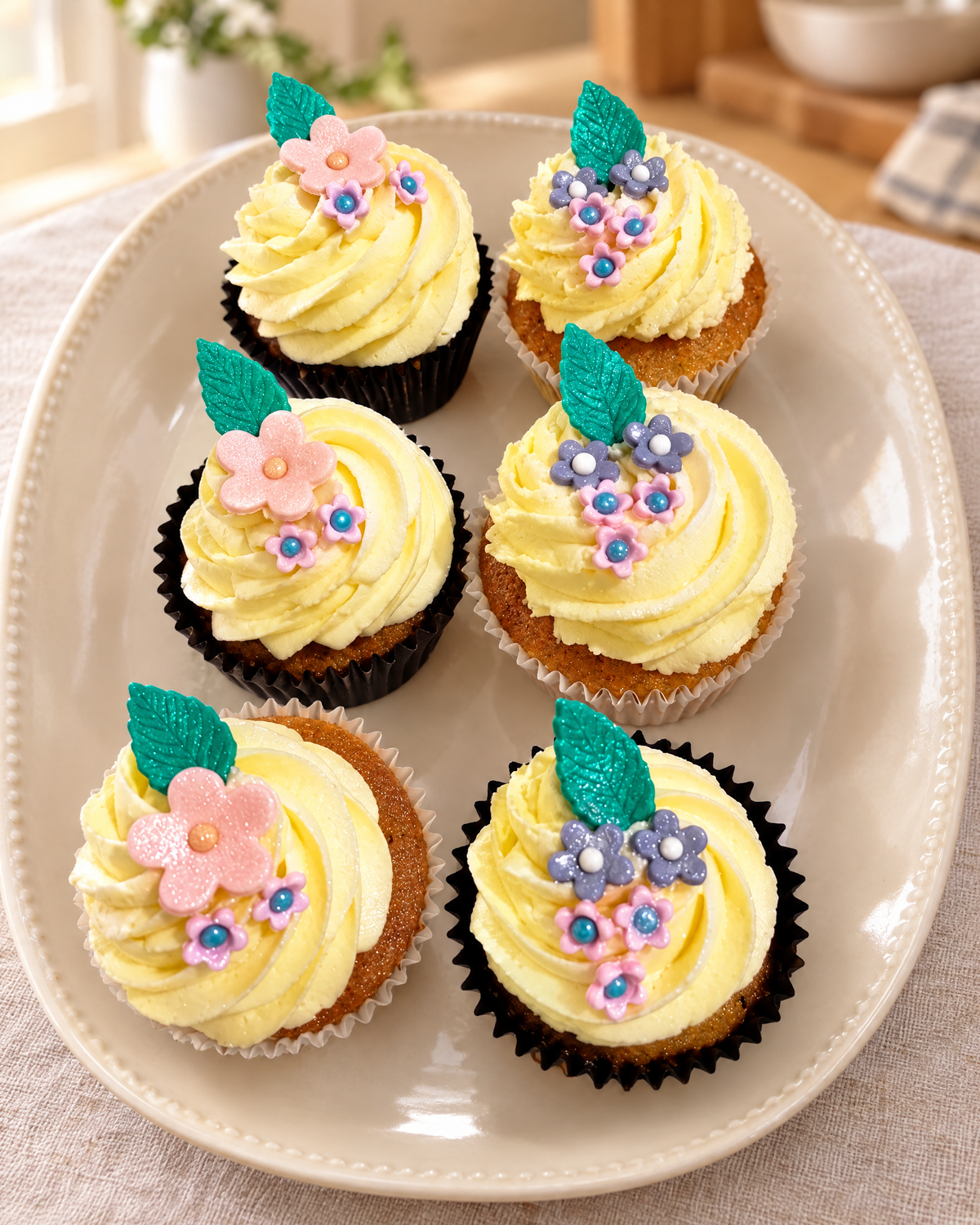 Spring Flower Cupcakes by La Sura Bakery