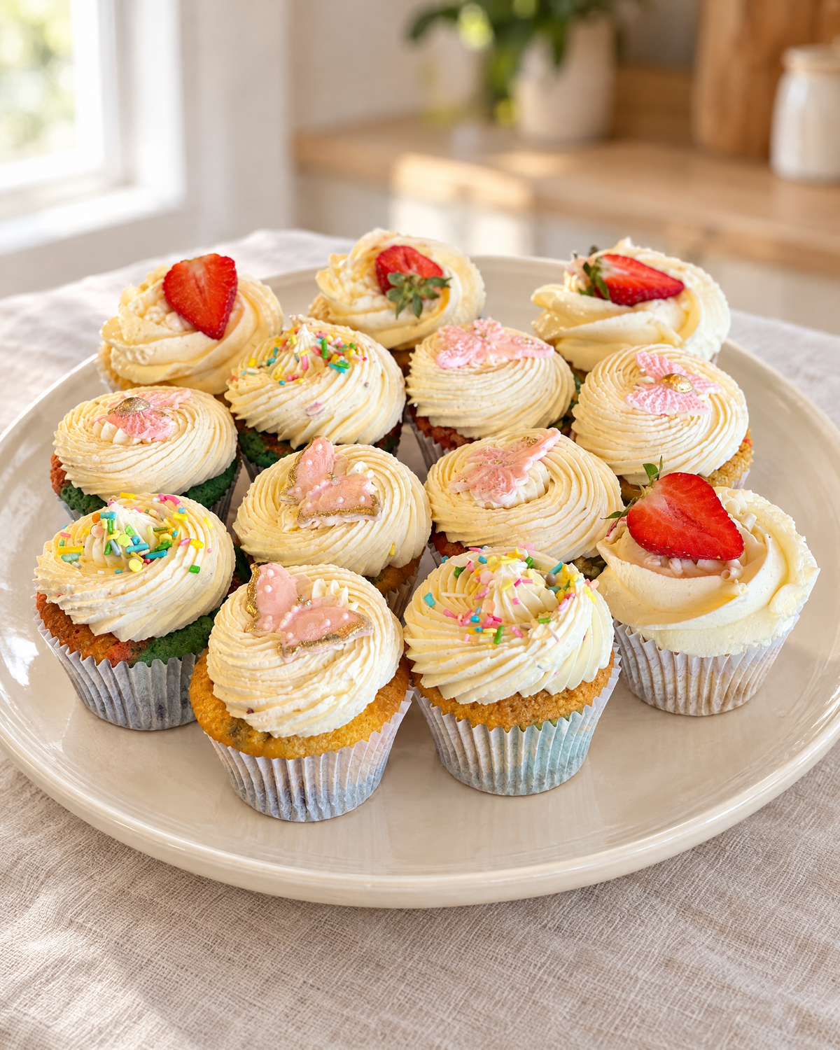 Strawberries and Cream Cupcakes by La Sura Bakery