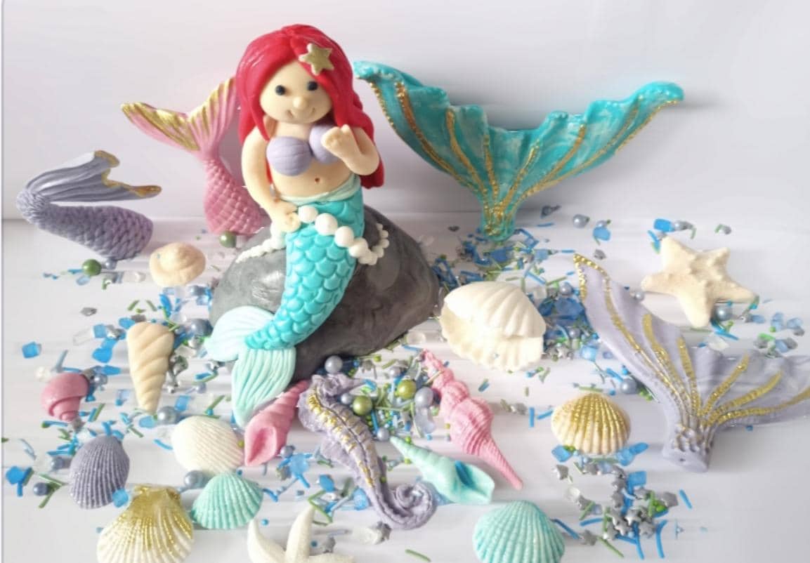 Mermaid and Sea Shells Cake Topper Set